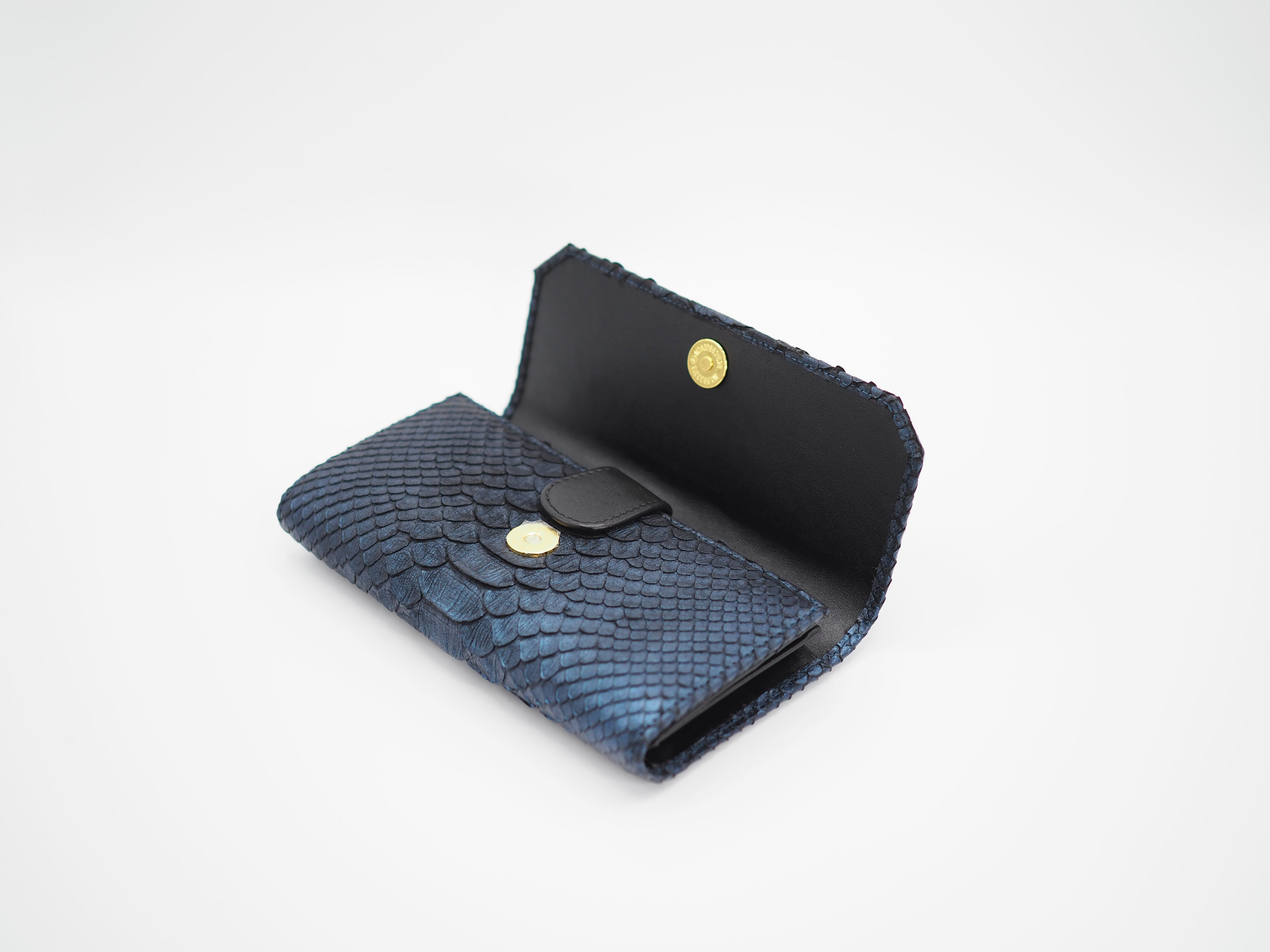CLASSY WALLET PYTHON METALLIC BLUE