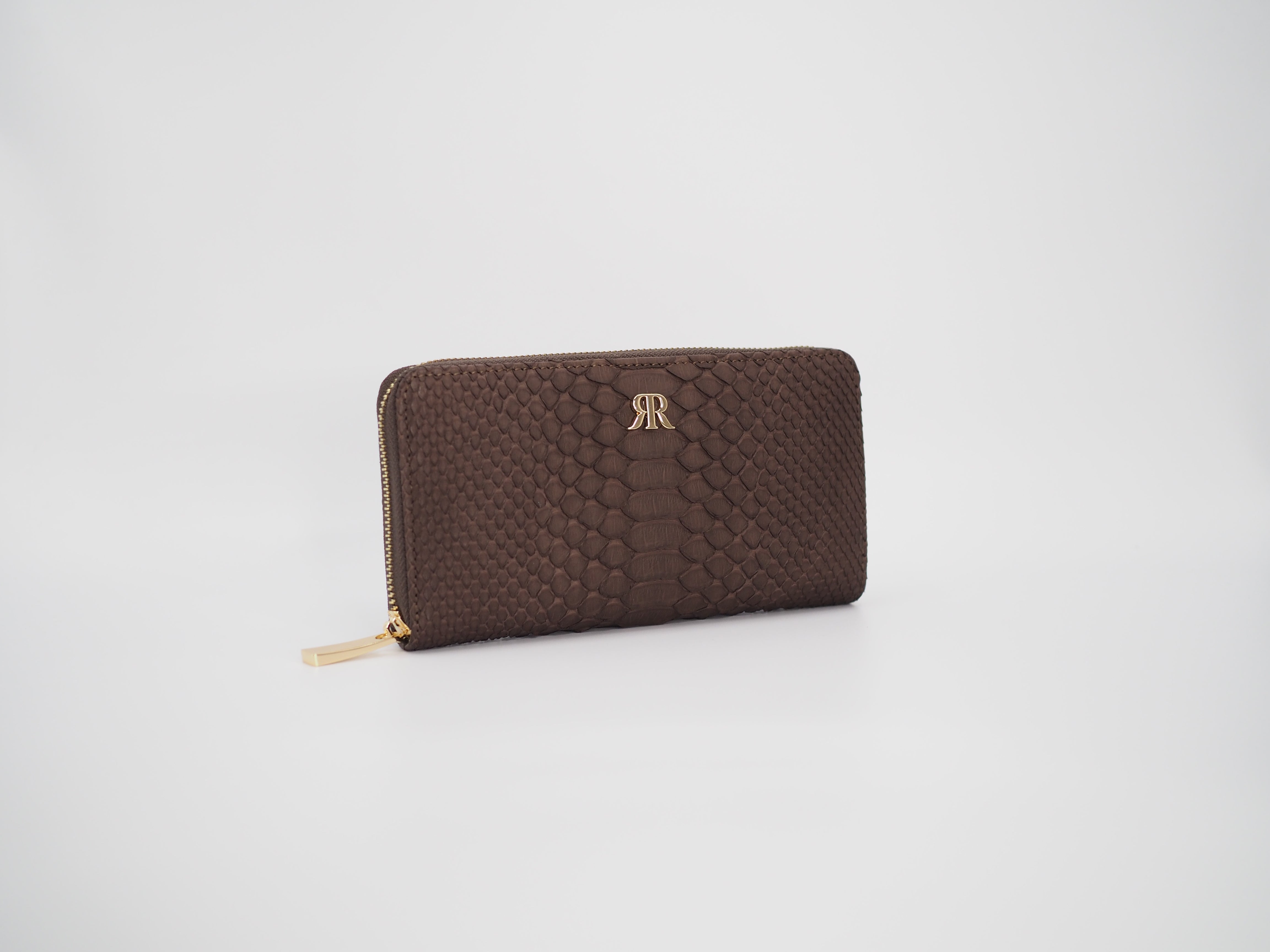 ESTHER ZIP WALLET PYTHON BROWN