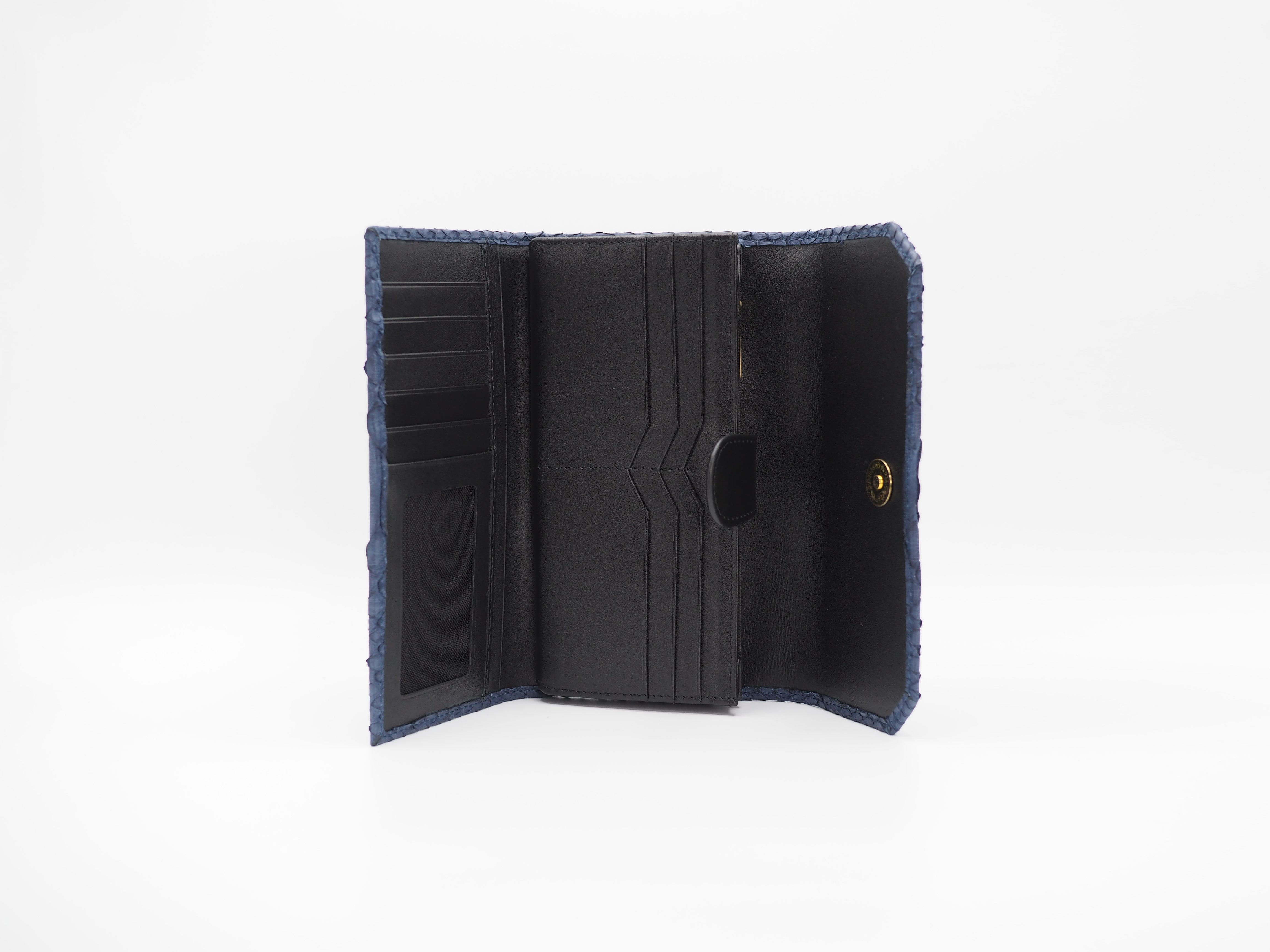 CLASSY WALLET PYTHON NAVY BLUE